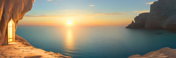 Calm see with a sunrise